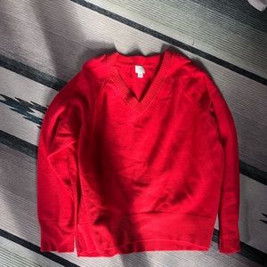 Red V neck sweater